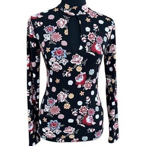 Forever 21 floral choker neckline top size S